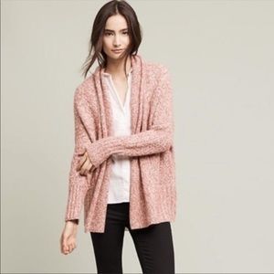 Anthropologie Pink Marled Chunky Knit Cardigan